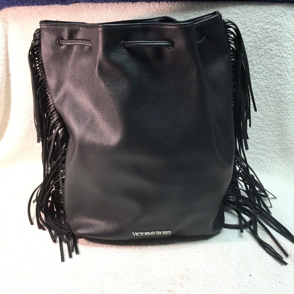 Victoria Secret drawstring backpack (black) NWOT